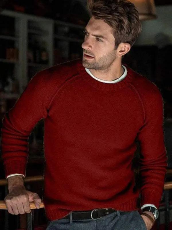 Apparel - Stylish Men's Slim Fit Round Neck Sweaters for Effortless Le - Apparel | MENLL